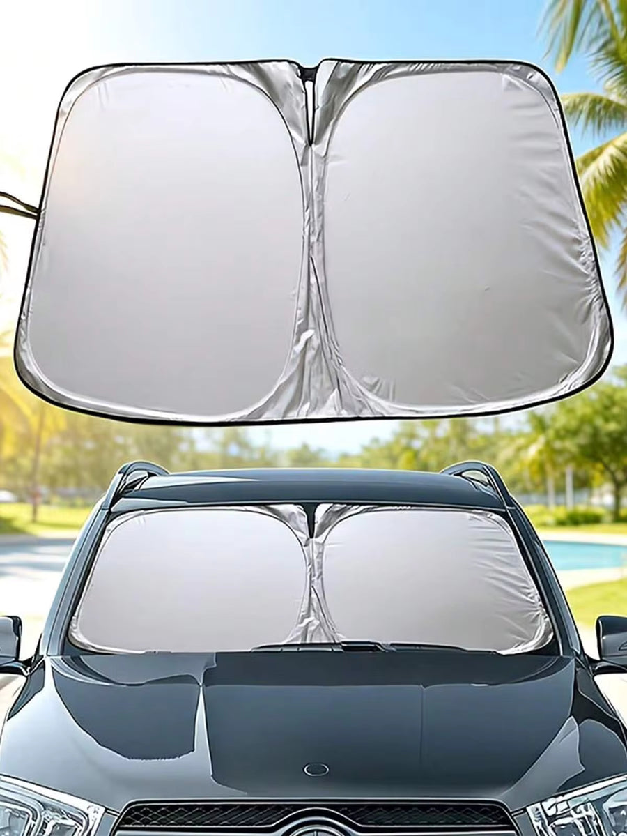 Manual Folding Car Sunshade | Car Window UV Protection – Business Gift, Practical Summer Car Accessory | Effectively Blocks Direct Sunlight, Reduces Interior Temperature. Easy To Fold And Store, Ideal Gift For Friends And Family.